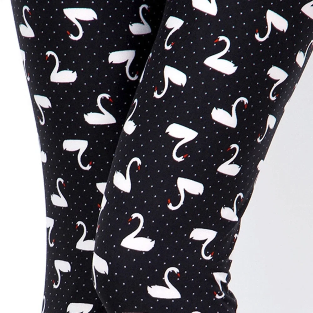 White Swan Soft Black Stretch Leggings NEW - Picture 4 of 5